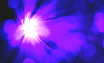 close up of a uvc ultraviolet light being ommited to clean.